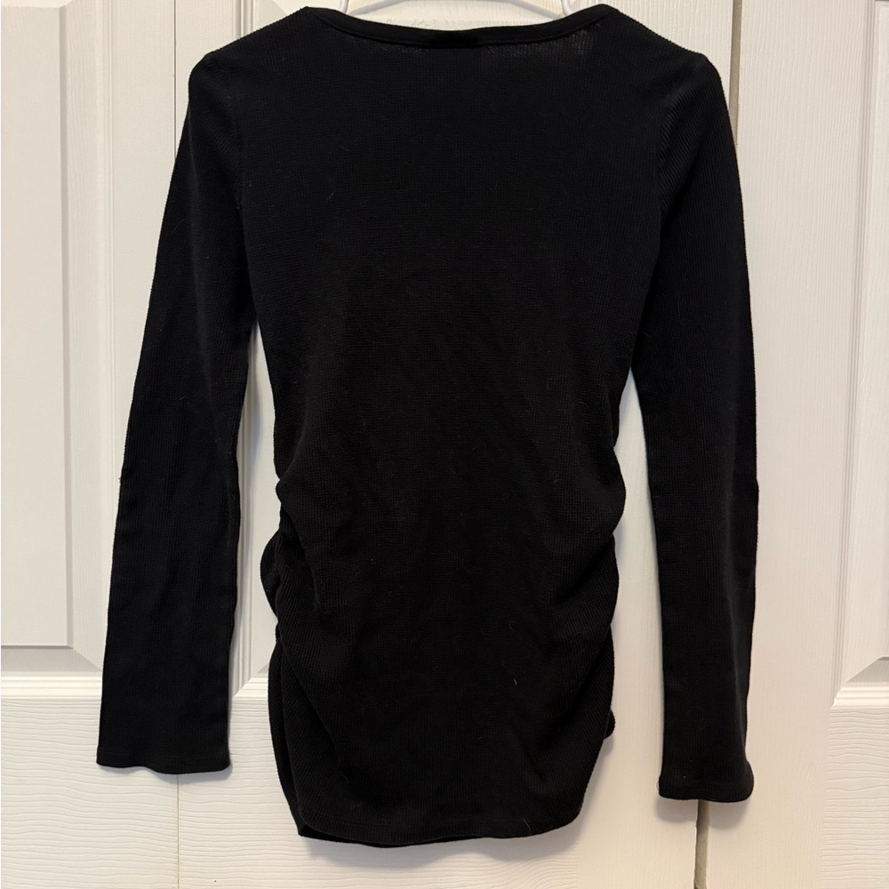 Motherhood Maternity Black Long Sleeve V-Neck Top - Picture 2 of 5